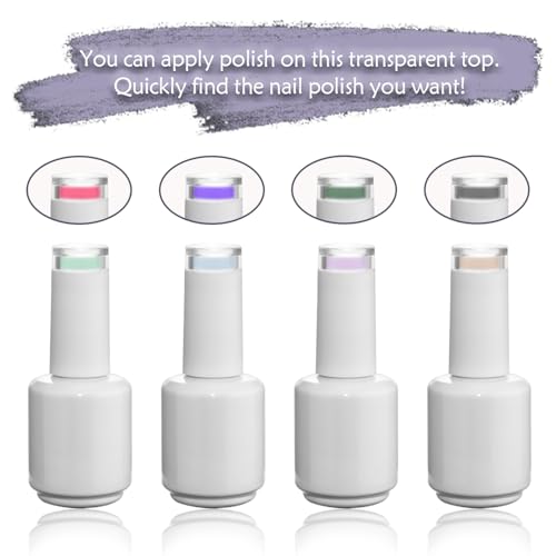 15ML Opaque Nail Polish Bottles with Brush & Funnel - Pack of 6