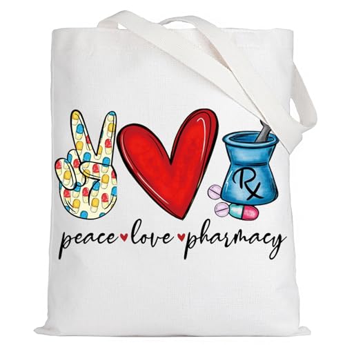 LEVLO Pharmacist Tote Makeup Bag - Peace Love Pharmacy Gift