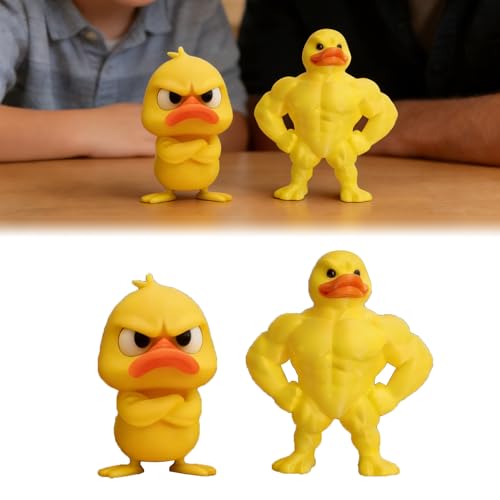 Funny Angry Duck Figurines - 2-Pack Cute Desk Decor