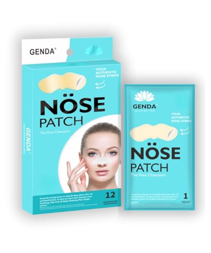 GENDA Blackhead Remover Nose Pore Strips - Deep Cleansing Hydrocolloid Patches, 12 Strips