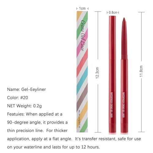 Waterproof Dark Red Eyeliner Pencil - Long-Lasting Color for Women