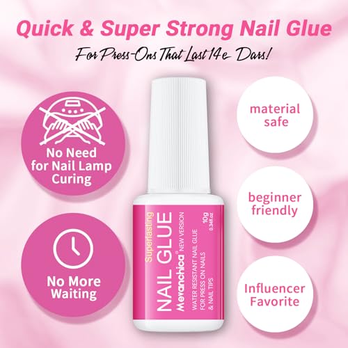 Mevanchica Extra Strong Nail Glue for Press-On & Acrylic Nails