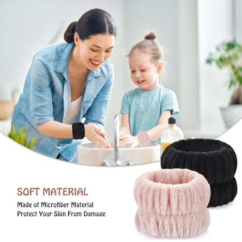 Darfukei Face Washing Wrist Bands - 4pcs Microfiber Towels