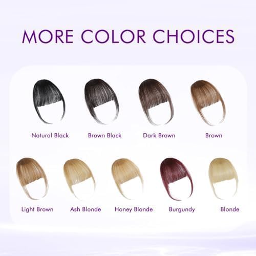 ELEFOCUS 100% Human Hair Clip-in Wispy Bangs - Light Brown Daily Wear