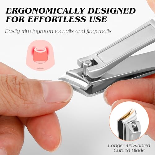 Cut it Long Handle Toenail Clippers for Seniors & Thick Nails - Professional Ingrown Nail Cutter with Wide Jaw & Nano File