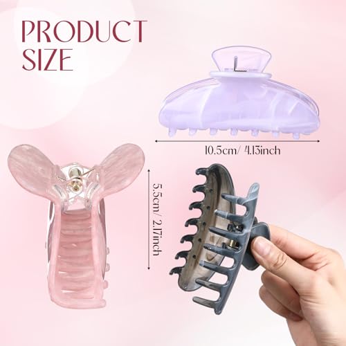 8 Pcs Large Gentle Color Hair Claw Clips - 4.13 Inch French Style
