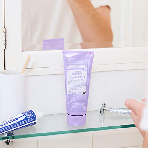 Dr. Bronner's Organic Lavender Shaving Soap – 7oz Moisturizing Formula