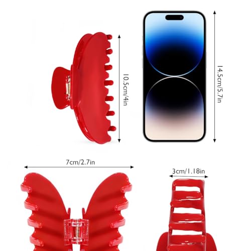 Cherry Red Acetate Hair Claw Clip – Durable French Style Hair Accessory