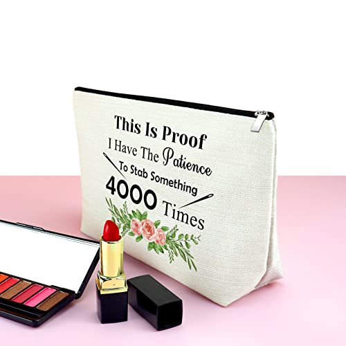 Mxrymvu Cross Stitch Sewing Gift Cosmetic Bag Travel Organizer - Unique Present for Crafters