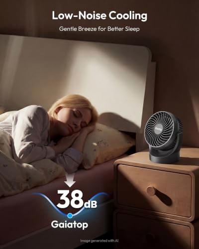 Gaiatop Portable USB Desk Fan | 3-Speed Rechargeable, 19H Runtime, Quiet Operation
