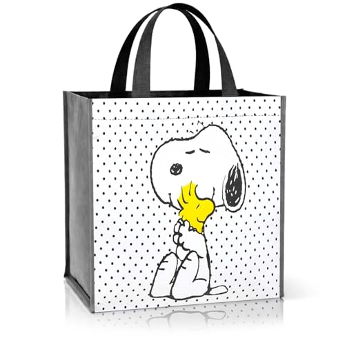Peanuts Tote Bags Set - 2 Pack Snoopy Grocery Bags for Kids & Adults