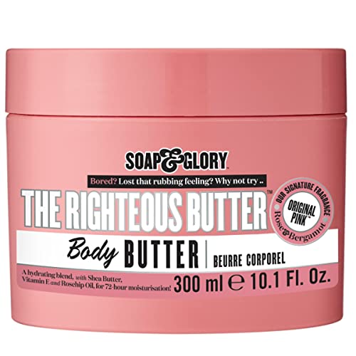 Soap & Glory The Righteous Body Butter - Ultra-Hydrating Moisturizer with Shea Butter & Aloe Vera, 10.1 oz