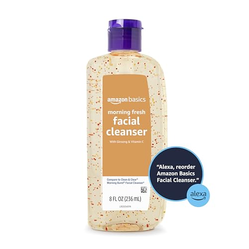 Amazon Basics Morning Fresh Facial Cleanser 8 oz (3-Pack) with Ginseng & Vitamin C
