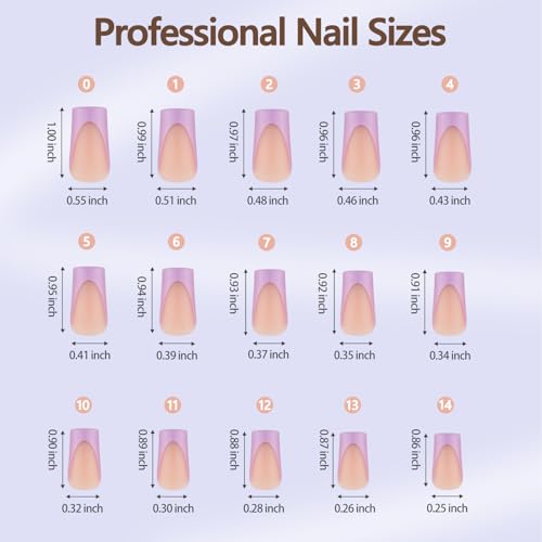 Misssix 300Pcs French Tip Press On Nails - Long Square Soft Gel Nail Tips