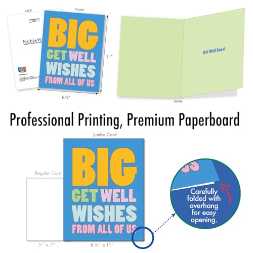 NobleWorks Jumbo Get Well Card - Oversized Feel Better Wishes