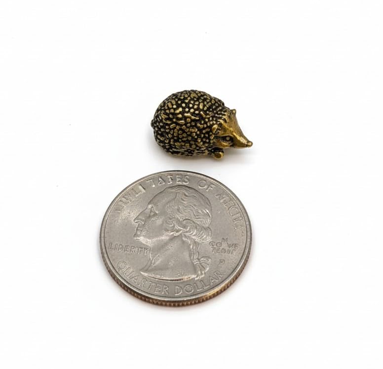 Handmade Brass Hedgehog Figurine - Adorable Miniature Ornament