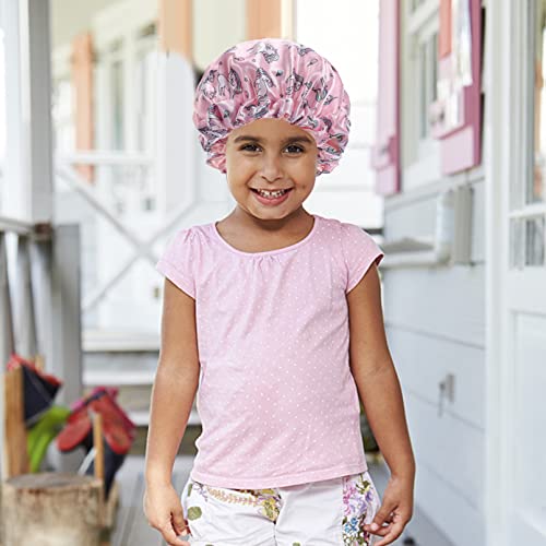 CACASO Kids Satin Sleep Bonnet - 4 Pack Adjustable Reversible Hair Caps