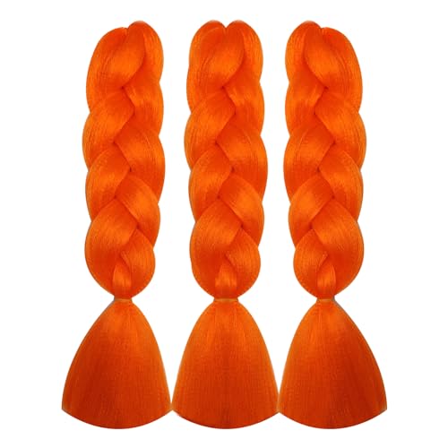 Herina 24-Inch Orange Jumbo Braiding Hair Extensions - 3 Pack Synthetic