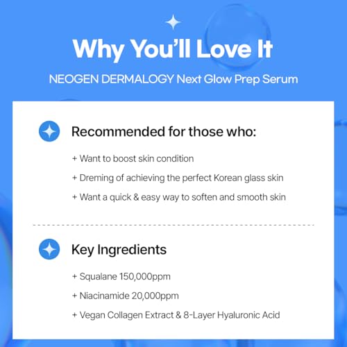 Neogen Dermalogy Next Glow Prep Serum - Hydrating Glass Skin Primer, 32ml