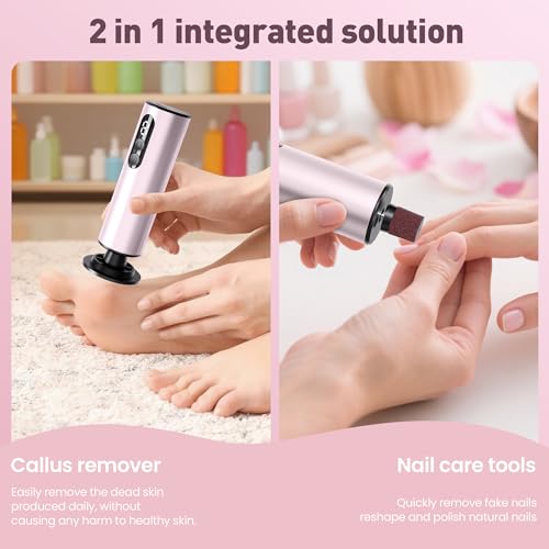 MUXUN Pink Mini 2-in-1 Rechargeable Electric Foot Callus Remover