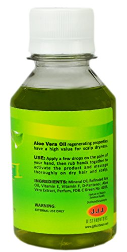 Aloe Vera Oil 4 Oz - Natural Moisturizer for Hair & Scalp