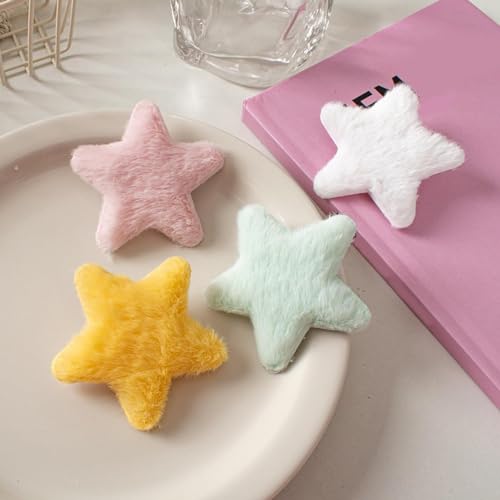 Yellow Star Hairpins - 4 Pcs Soft Anti-Slip Bangs Clips
