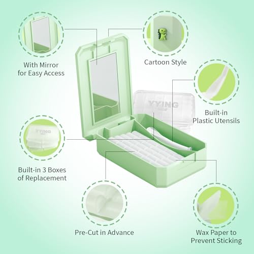 YYING Orthodontic Wax for Braces Mint 1200 Precut Dots Boxed - 10 Boxes