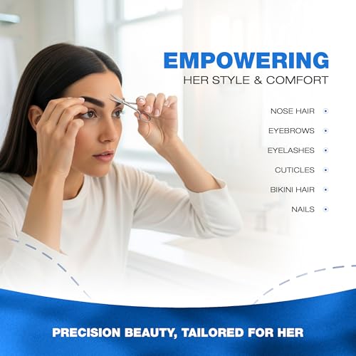 TwinPrecision Eyebrow Scissors For Women - Stainless Steel Small
