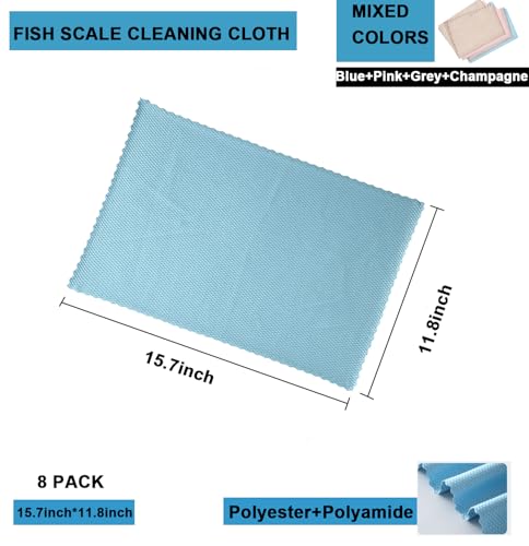 Microfiber Cleaning Cloths, 8 Pack - Streak Free & Lint Free