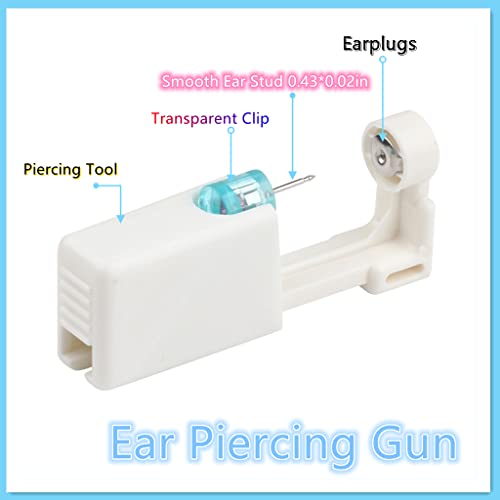 Gold Self Ear Piercing Gun Kit 4 Pack Disposable Ear Studs & Alcohol Cotton