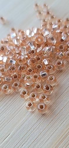 Peach Silver Lined Loc Sprinkle Beads - 4mm Hair Jewelry for Dreadlocks