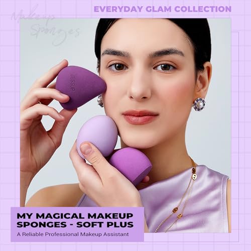 Jessup Purple 3-Piece Makeup Sponge Set | Ultra-Soft & Reusable