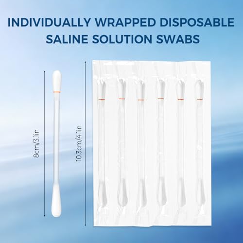 8cm Disposable Saline Cotton Swabs for Piercing Aftercare - 200 Pcs
