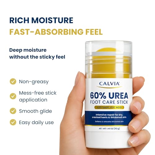 Calvia 60% Urea Foot Care Stick with Salicylic Acid - Heel & Callus Moisturizer, 3 Pack