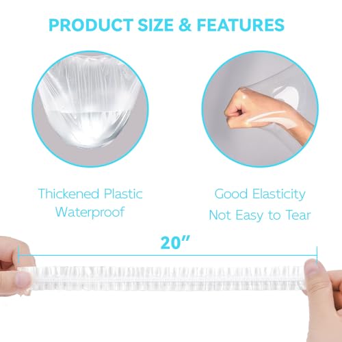 100PCS Large Waterproof Disposable Shower Caps – 20" Hair Cap for Home & Travel