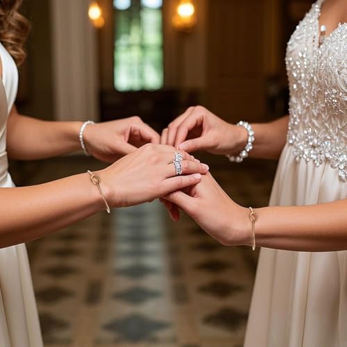 Bridesmaid Bracelet Gift Set with Drawstring Bags - 6 Knot Bracelets