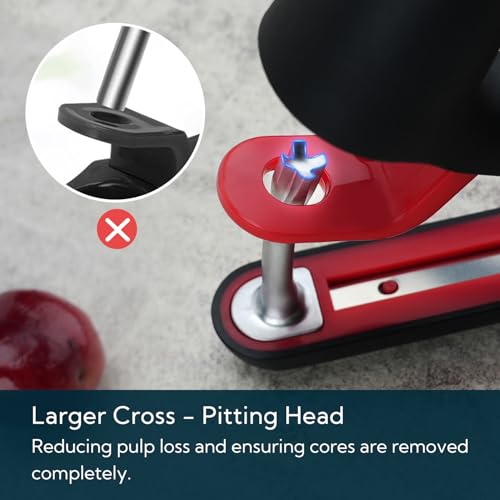 KITCHENDAO Cherry Pitter Tool with Safety Lock & Soft Grip
