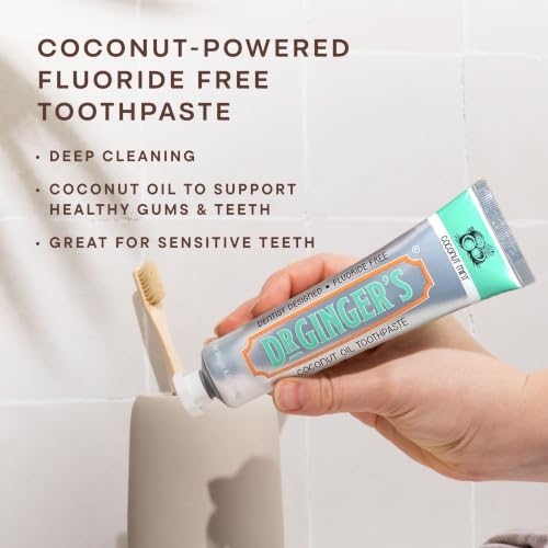 Doctor Ginger's Coconut Oil Toothpaste, Fluoride-Free & Xylitol, 4oz 2-Pack