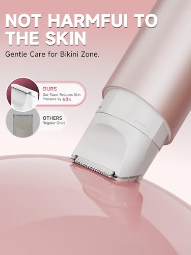 Qwedcxza Dual Head Bikini Trimmer for Women - IPX7 Waterproof Electric Razor