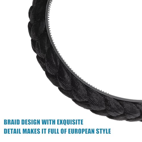 Beaupretty Vintage Braided Suede Headband for Women - Wide, Twisted Hair Hoop