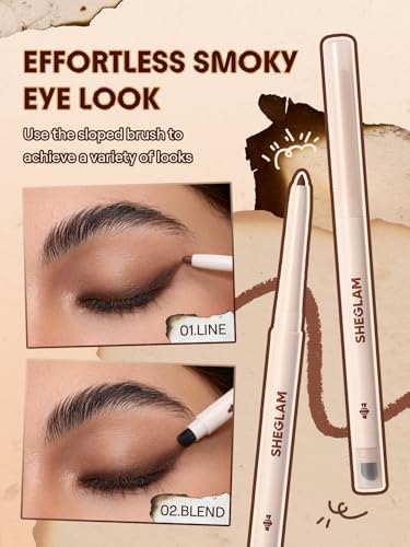SHEGLAM Brown Gel Glide Eyeliner Pencil - Waterproof & Smudge-Proof