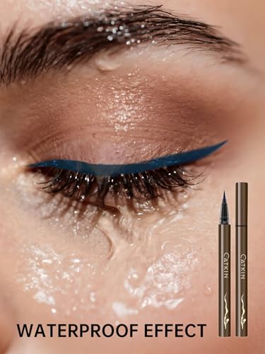 Catkin Blue Liquid Eyeliner Pen Waterproof & Long Lasting – C03 Ultra-Fine Tip, 24H Stay, Sensitive Eyes Safe
