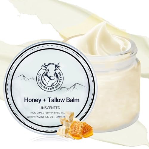 Organic Grass Fed Honey & Tallow Balm for Face and Body Moisturization