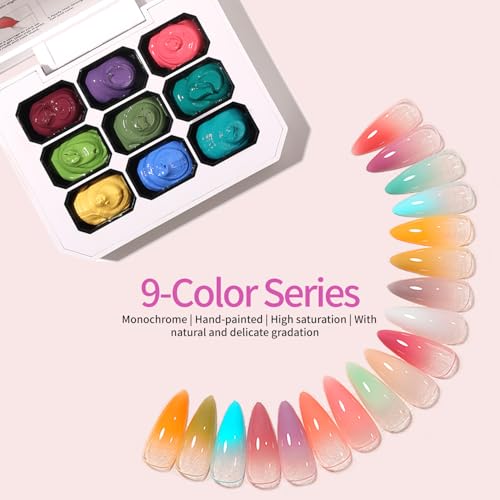 AOBOO Ombre Gel Nail Polish Kit with Sponges for Gradient & Nail Art
