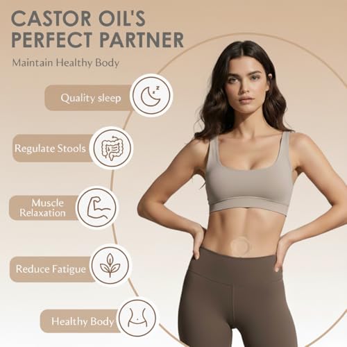 55PCS Castor Oil Patches for Belly Button ? Disposable Castor Oil Pack Wraps with Organic Cotton Pad, Leak-Proof Belly Button Patch Cover, Portable, Breathable & Skin-Friendly