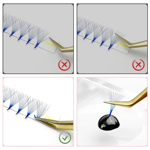 ABONNIE 10D 0.07-C Colored Lash Extensions - 400 pcs Premade Fans 16mm