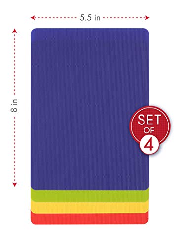 Dexas Heavy Duty Cutting Board Set - 4 Flexible Non-Slip Mats