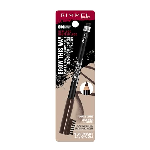 Rimmel London Brow This Way Eyebrow Pencil, Black Brown, 0.05oz (Pack of 3) - Long-Wearing & Highly Pigmented