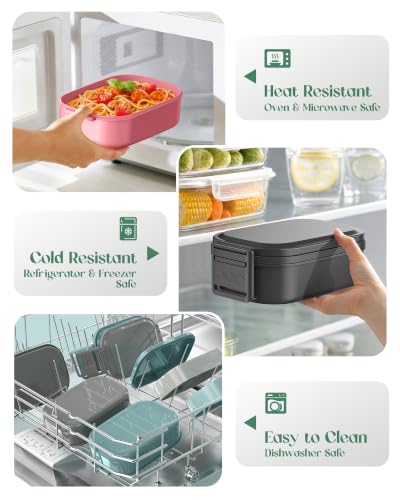 Adjustable 65 oz Bento Lunch Box - 3-Tier Leakproof Container