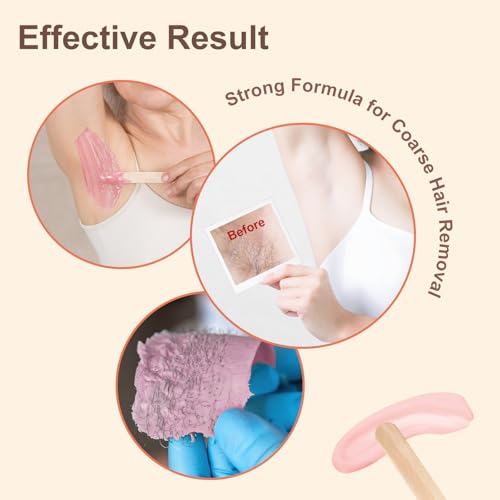Yovanpur Pink Cherry Blossom Hard Wax Beads for Sensitive Skin, 10.5oz with 10 Wax Sticks